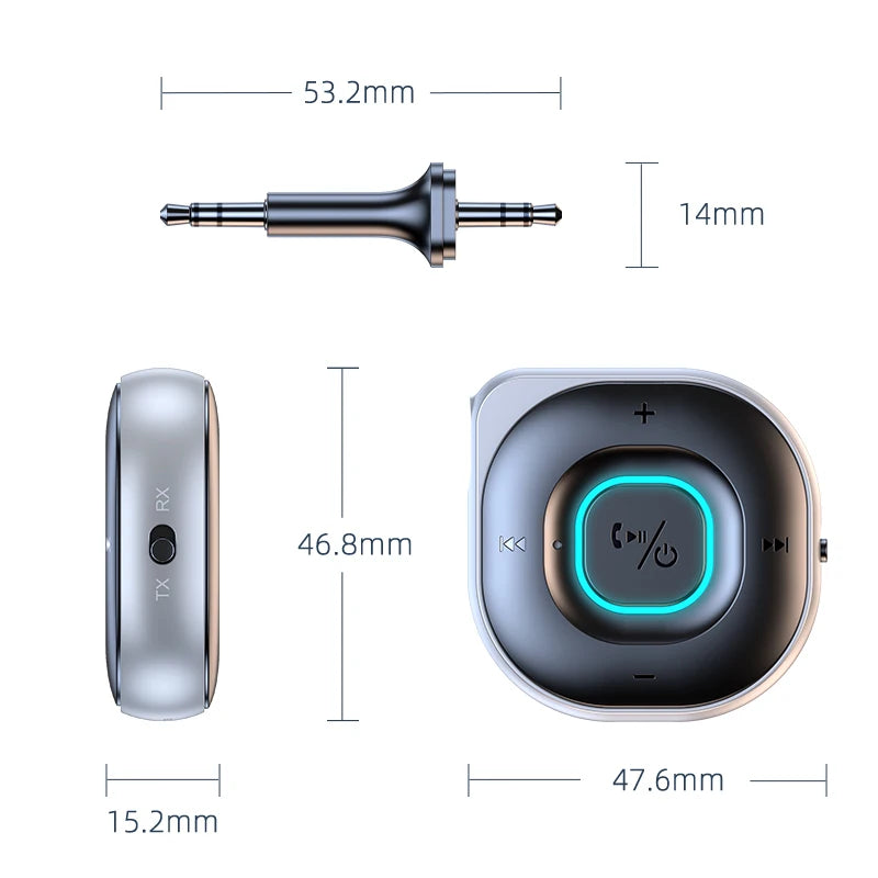 Bluetooth 5.3 receiver transmitter, car mounted AUX 2-in-1 audio box, TV, wireless headphones, audio eprolo