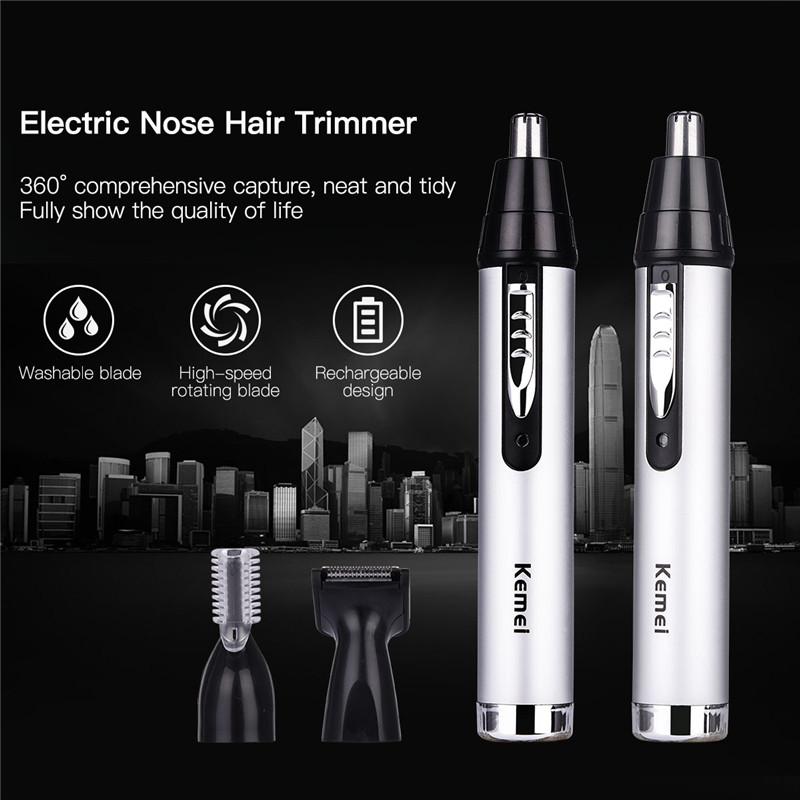 Kemei Fast shaving Men Electric Nose Ear Hair Trimmer Painless Women trimming sideburns eyebrows Beard hair clipper cut Shaver46 eprolo