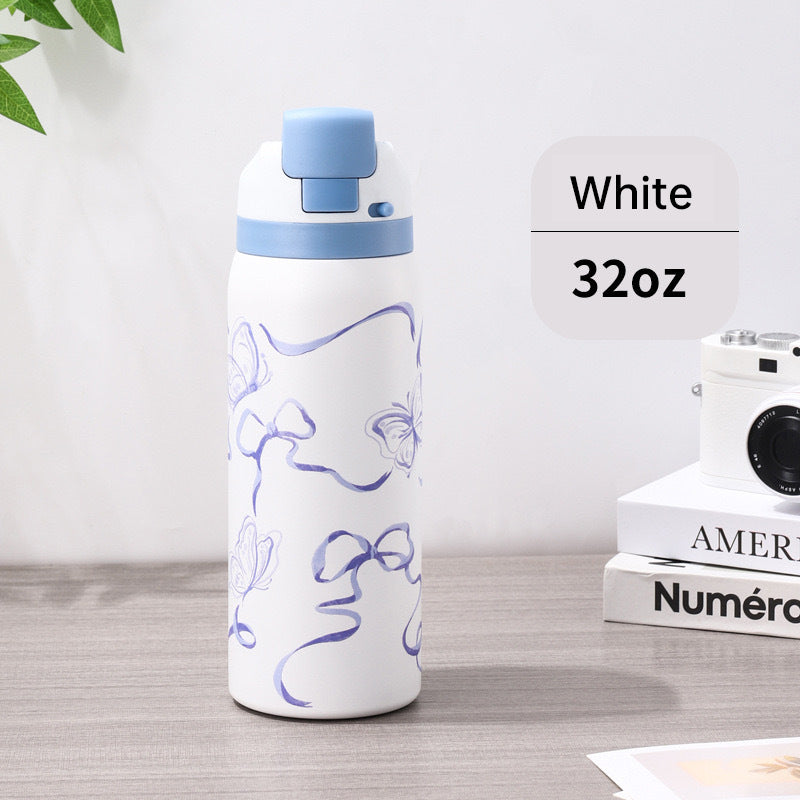 Fashionable Stainless Steel Insulated Bottle with Cartoon Patterns, Large-Capacity Jump Cup, Ideal for Outdoor Sports. eprolo