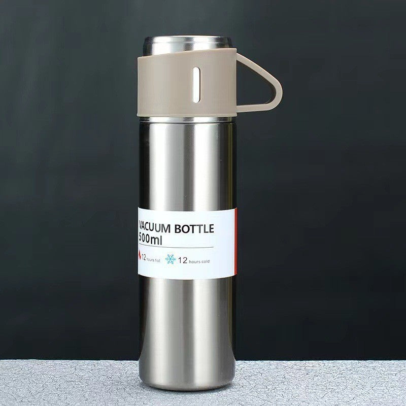 A cup of three-lid thermos cup portable fashion gift box set stainless steel cup eprolo