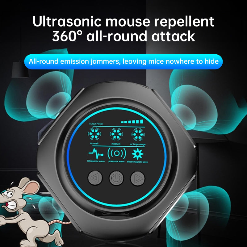 4-in-1 ultrasonic rodent repellent, 360° electronic rat repellent, repels indoor flies, cockroaches & mosquitoes. eprolo