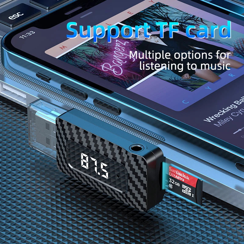 Car mounted receiver FM transmitter audio adapter wireless Bluetooth receiver eprolo