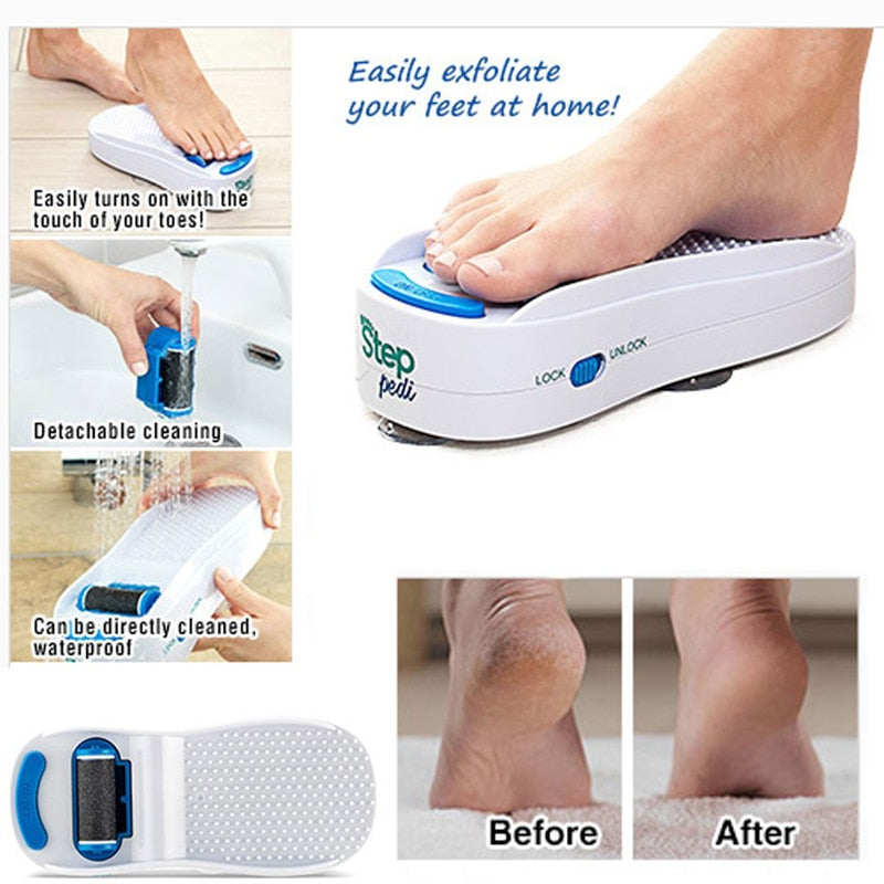 New Arrival Step Pedi Automatic Grinding Feet Callus Remover Electric Silicone Foot Care Tool Waterproof  Feet Grinder Foot File eprolo