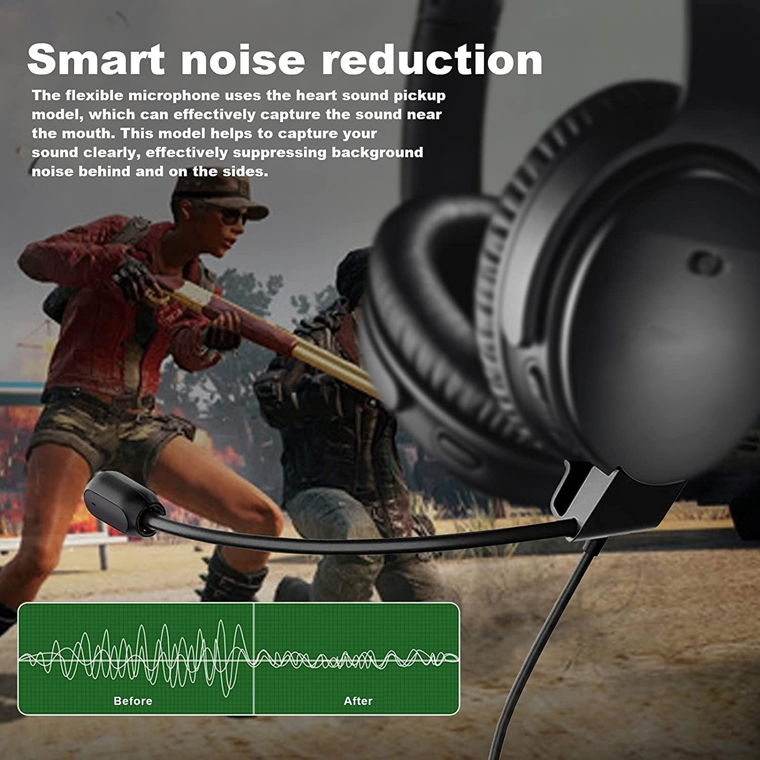 Suitable for Doctor BOSE QC45 earphones with microphone gaming version Mic noise cancelling microphone gaming earphone cable eprolo