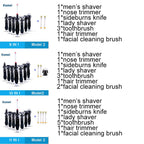 Kemei 7 in 1 Men's 3D Electric Shaver 3 in 1 Beard Trimmer Rechargeable Razor for Men Shaving eprolo
