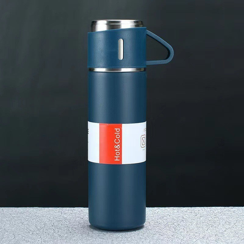 A cup of three-lid thermos cup portable fashion gift box set stainless steel cup eprolo