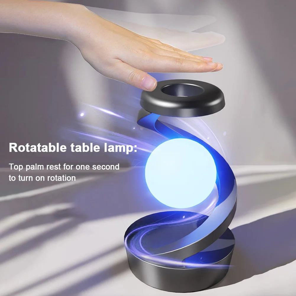 Floating and Spinning in Air with LED Moon Lamp RGB Floating Moon Table Lamp with Wireless Phone Charger for Office Bedroom Home eprolo