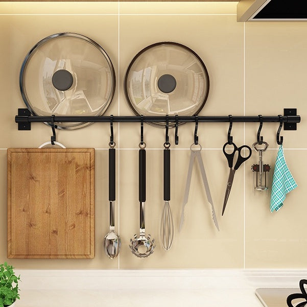 Kitchen Hanging Spoon Hanger Hook Punch-Free Wall-Mounted Wall Hook Rack Supplies Row Hook Sticky Hook Hook Rack eprolo