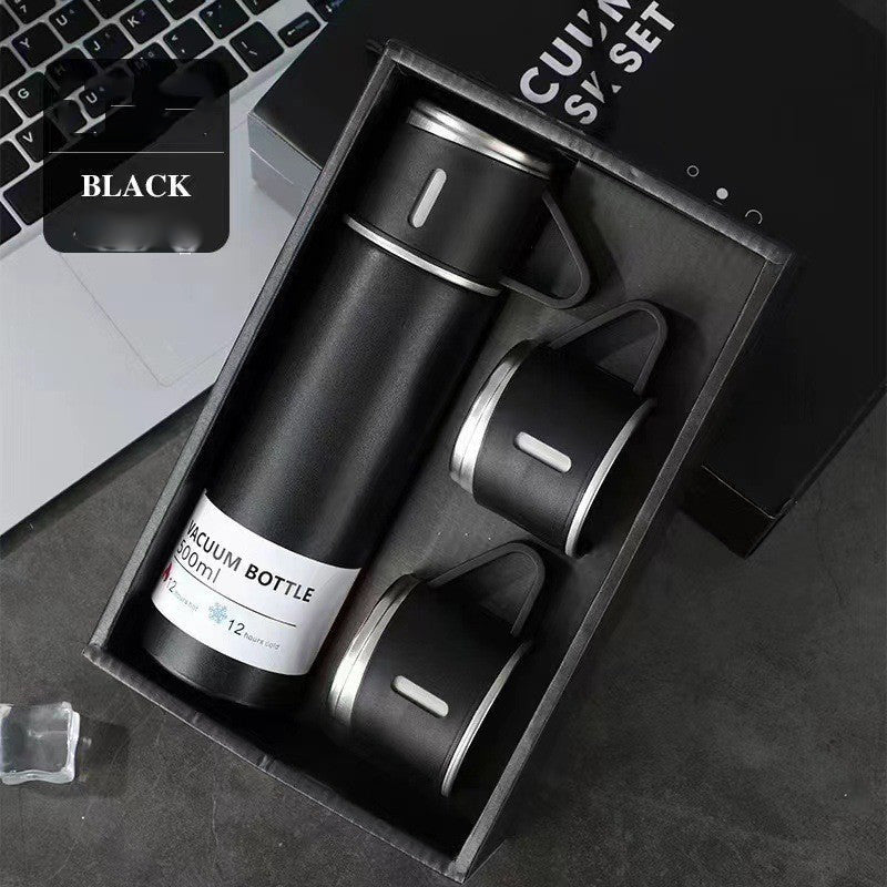 A cup of three-lid thermos cup portable fashion gift box set stainless steel cup eprolo