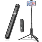 New 150cm Long Selfie Stick Tripod Carbon Fiber Plastic Detachable Remote Control AB202 Max Phone Compatibility Rotatable eprolo
