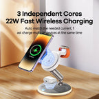 Remax 3 in 1 Magnetic Wireless 15W Charger Stand For iPhone 14 13 12 Pro Airpods Phone Fast Charge Dock Station For Apple Watch