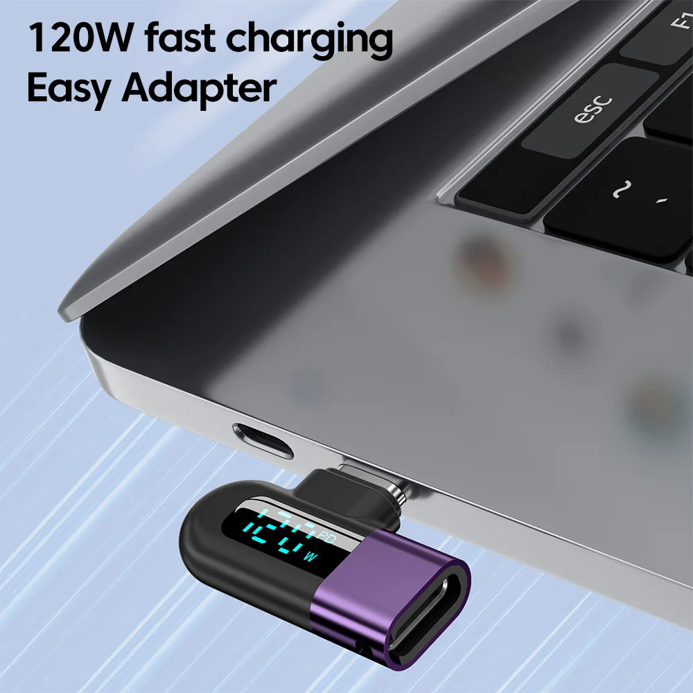 TG adapter 6A intelligent digital display supports 120W fast charging data cable, USB 2.0 port, Type-C adapter eprolo