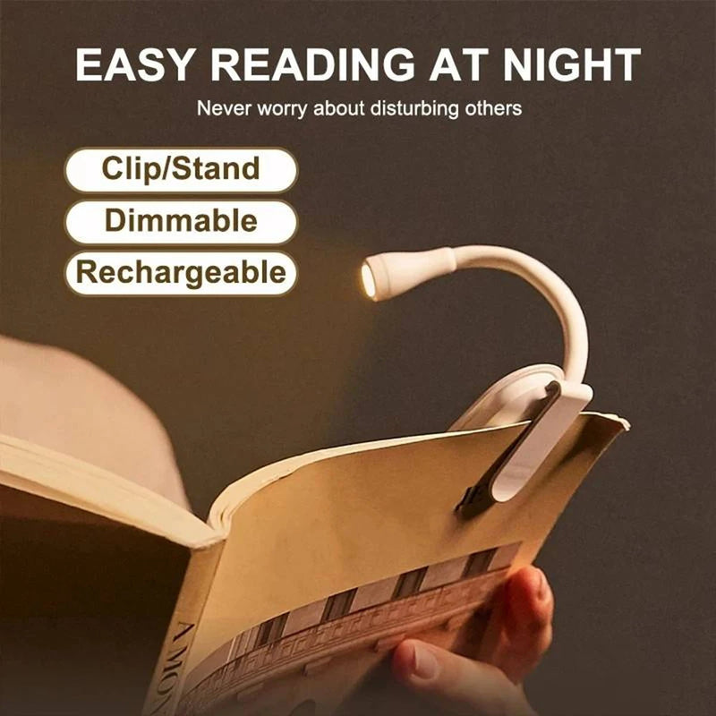Book Light Reading Lights for Books in Bed Led Book Night Lamp Rechargeable 3 Color Stepless Brightness Clip on Reading Lamp eprolo
