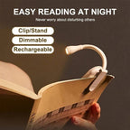 Book Light Reading Lights for Books in Bed Led Book Night Lamp Rechargeable 3 Color Stepless Brightness Clip on Reading Lamp eprolo