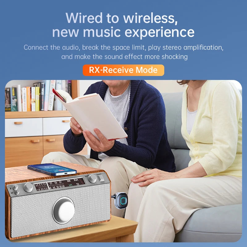 Bluetooth 5.3 receiver transmitter, car mounted AUX 2-in-1 audio box, TV, wireless headphones, audio eprolo