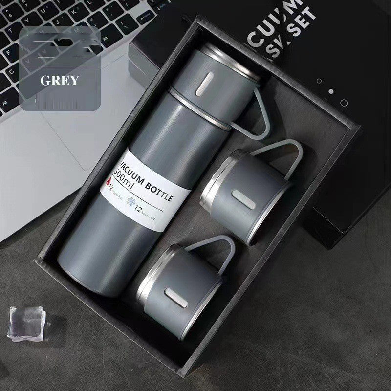 A cup of three-lid thermos cup portable fashion gift box set stainless steel cup eprolo