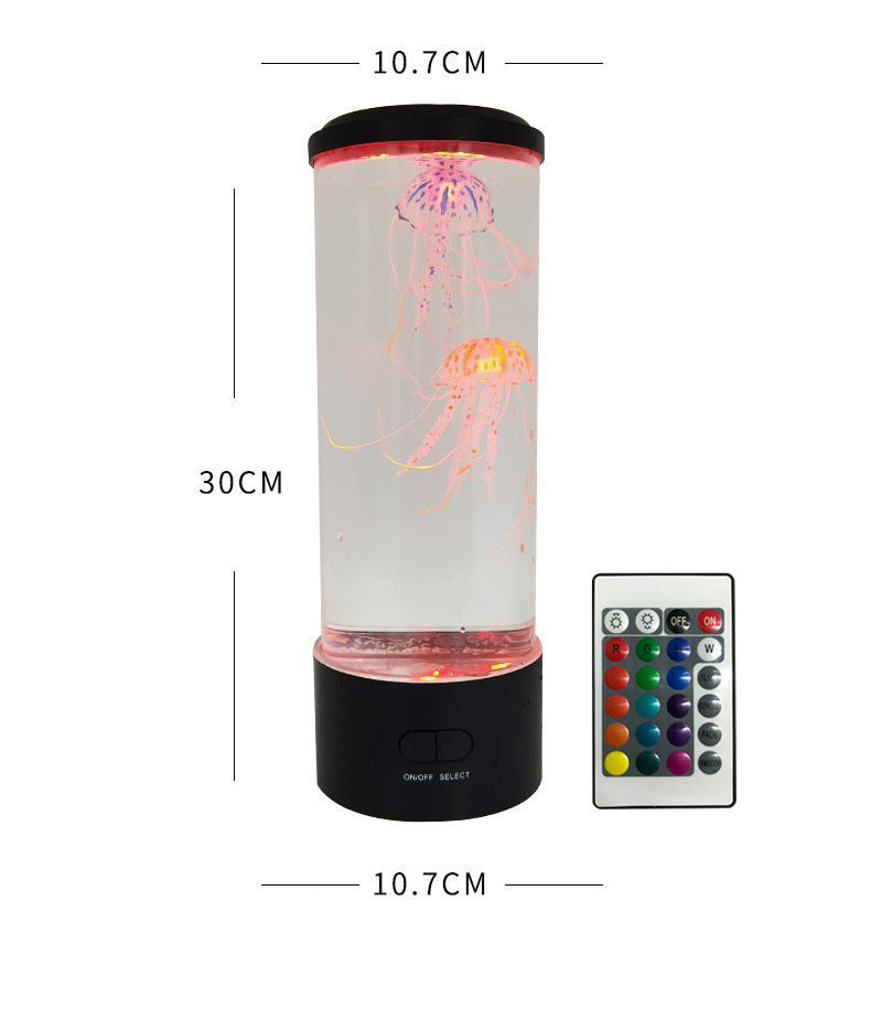 New medium jellyfish lamp USB plug-in colorful LED color changing home atmosphere night light desktop simulation jellyfish lamp eprolo