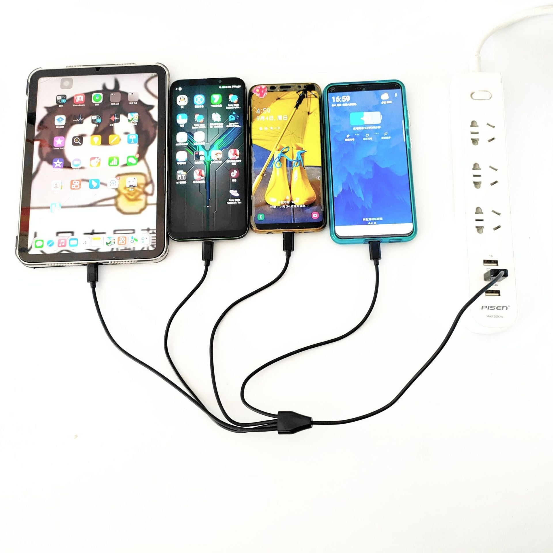 USB one to four TYPE C head multiple in one charging cable for charging 4 TYPE C phones, tablets, etc. 50CM eprolo