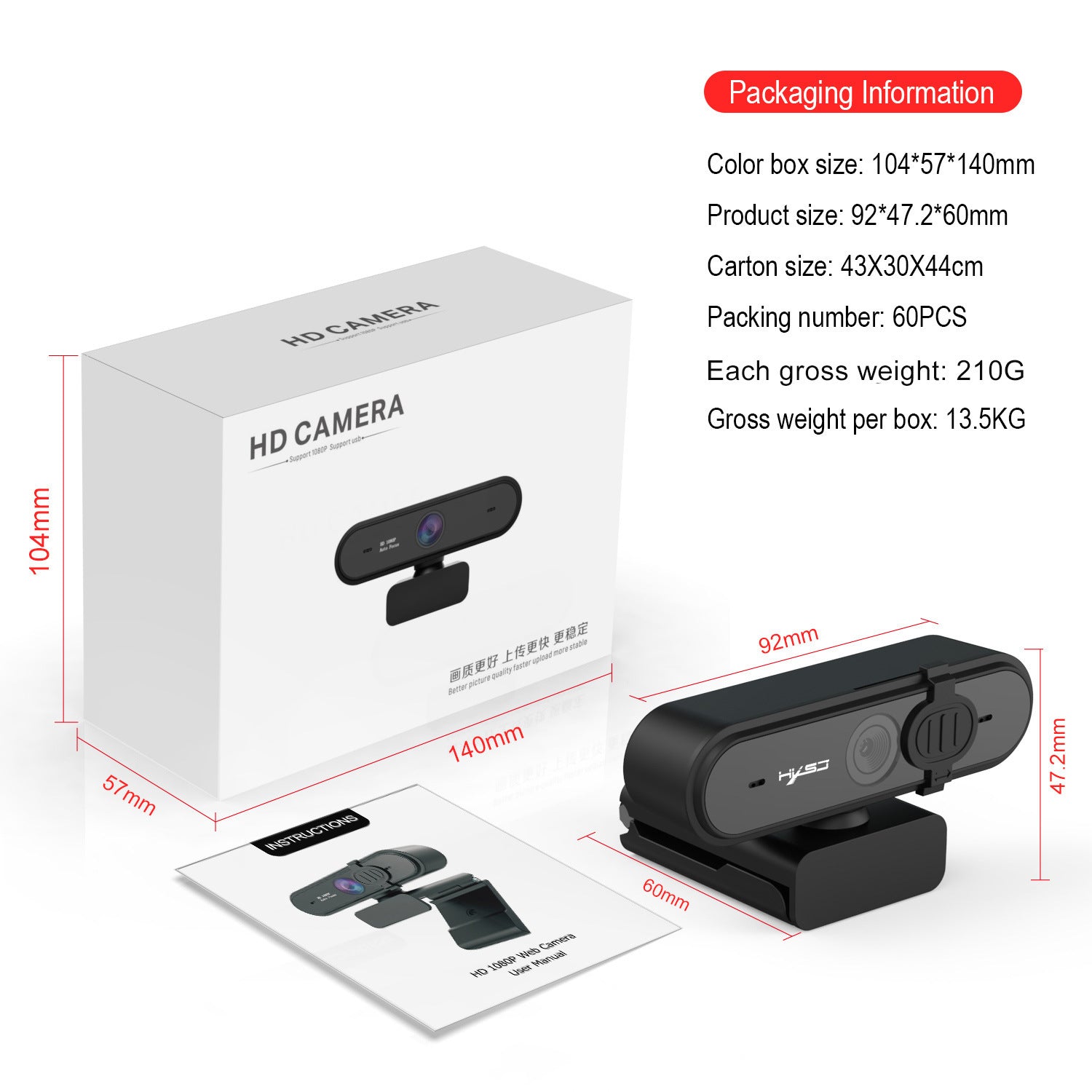 Computer video computer camera with 5 million autofocus and support for 720P1080P video eprolo