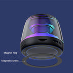 Magnetic Speaker Phone Holder Portable RGB Light Bluetooth Speaker Subwoofer Outdoor TWS Speaker eprolo