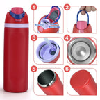 Insulated Stainless Steel Water Bottle (24OZ/32OZ), with straw, BPA-Free, great for sports and travel. eprolo