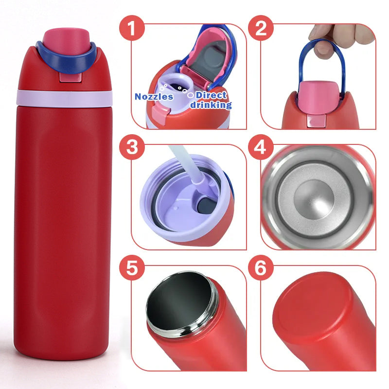 Insulated Stainless Steel Water Bottle (24OZ/32OZ), with straw, BPA-Free, great for sports and travel. eprolo