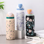 Fashionable Stainless Steel Insulated Bottle with Cartoon Patterns, Large-Capacity Jump Cup, Ideal for Outdoor Sports. eprolo