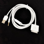 Suitable for iPhone 4S, iPod, AUX car audio cable, phone USB charging data cable, 1.5 meters eprolo