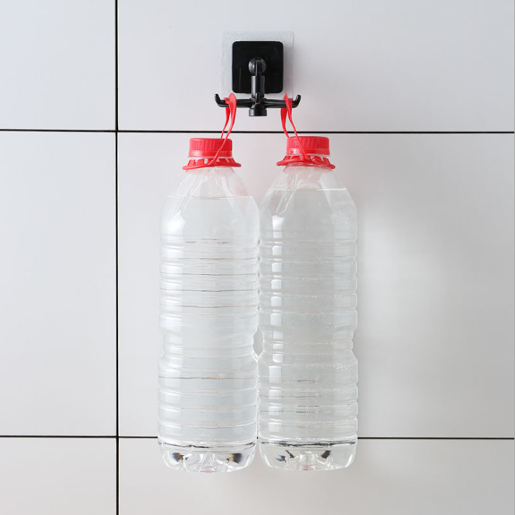 360 Degrees Rotated Kitchen Hooks Self Adhesive 6 Hooks Home Wall Door Hook Handbag Clothes Ties Bag Hanger Hanging Rack eprolo