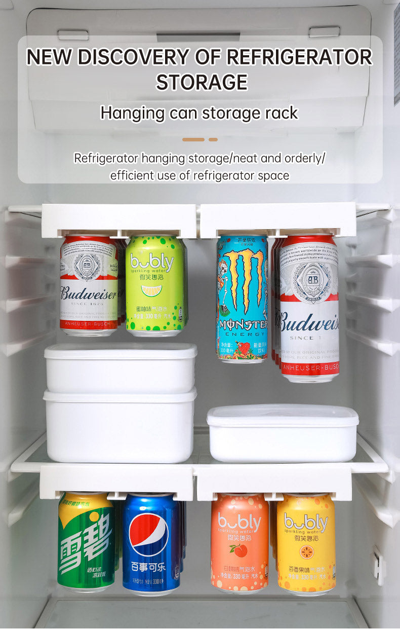 Refrigerator hanging shelf creative new space saving pop-top can storage beverage coke beer storage rack eprolo