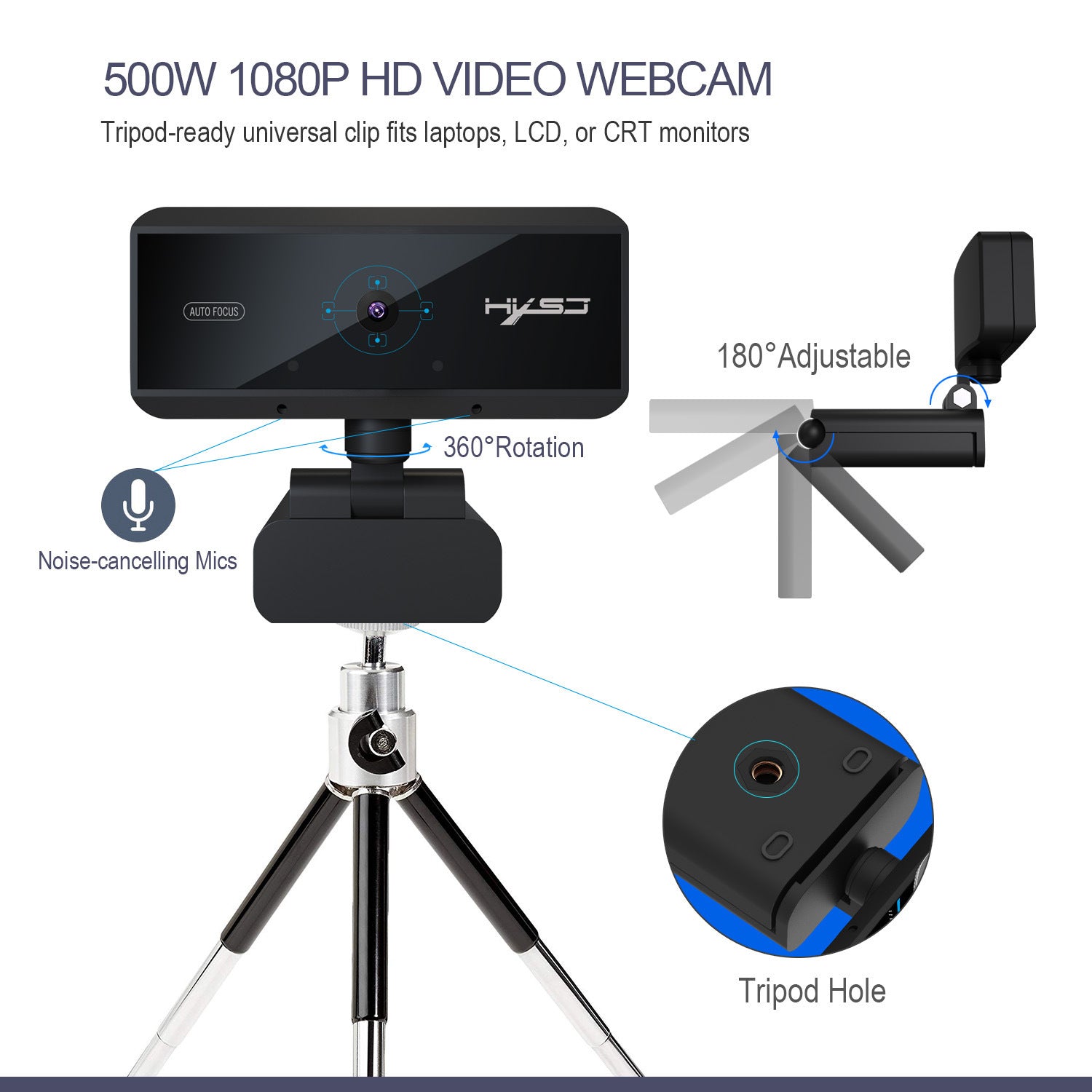 Computer video computer camera with 5 million autofocus and support for 720P1080P video eprolo