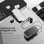 K68 New Collar style Bluetooth Earphones MP3 Earphones Wireless Telescopic Cable Single Ear Card Insertion Recording Earphones eprolo