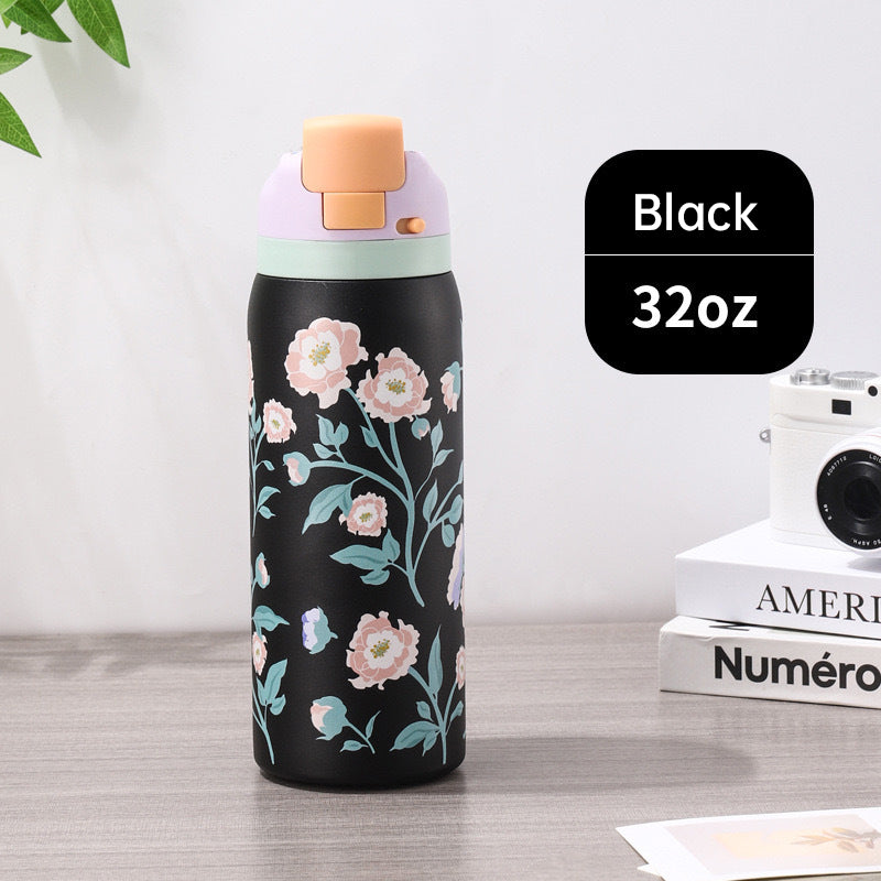 Fashionable Stainless Steel Insulated Bottle with Cartoon Patterns, Large-Capacity Jump Cup, Ideal for Outdoor Sports. eprolo