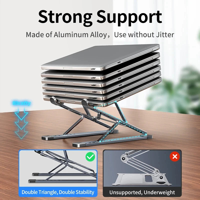N8 Laptop Stand Adjustable Aluminum Desktop Cooling Pad for Macbook Notebook Bracket Support Foldable Portable Laptop Holder