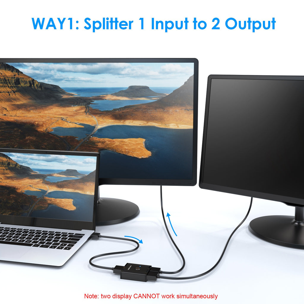 HDMI Switch Two In One Out Supports 4K Bidirectional Screen Divider HDMI Two In One Out Switch 1 Point 2 eprolo