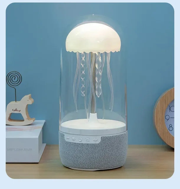 Creative Colorful Jellyfish Lamp Bluetooth Speaker HiFi Stereo 1800mAh Sports Jellyfish Speaker with Lights for Home Office eprolo