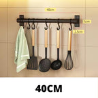 Kitchen Hanging Spoon Hanger Hook Punch-Free Wall-Mounted Wall Hook Rack Supplies Row Hook Sticky Hook Hook Rack eprolo
