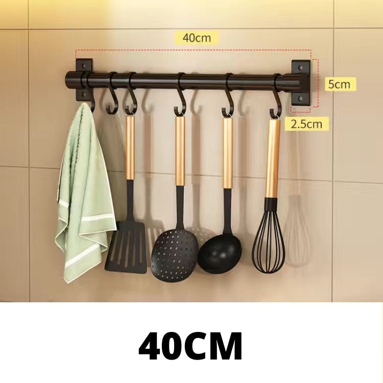 Kitchen Hanging Spoon Hanger Hook Punch-Free Wall-Mounted Wall Hook Rack Supplies Row Hook Sticky Hook Hook Rack eprolo