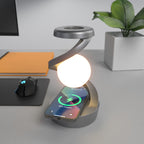 Floating and Spinning in Air with LED Moon Lamp RGB Floating Moon Table Lamp with Wireless Phone Charger for Office Bedroom Home eprolo