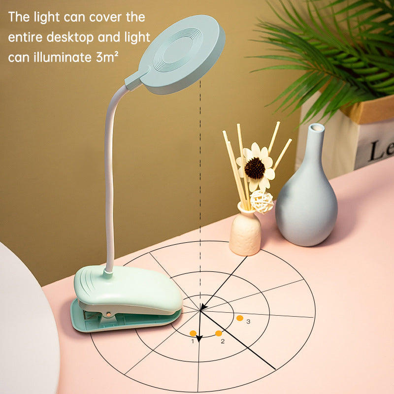 Table Lamp Eye Protection Desk Rechargeable Plug-In Dual Purpose Clamp Table Lamp Dormitory Bedroom Learning LED Bedside eprolo