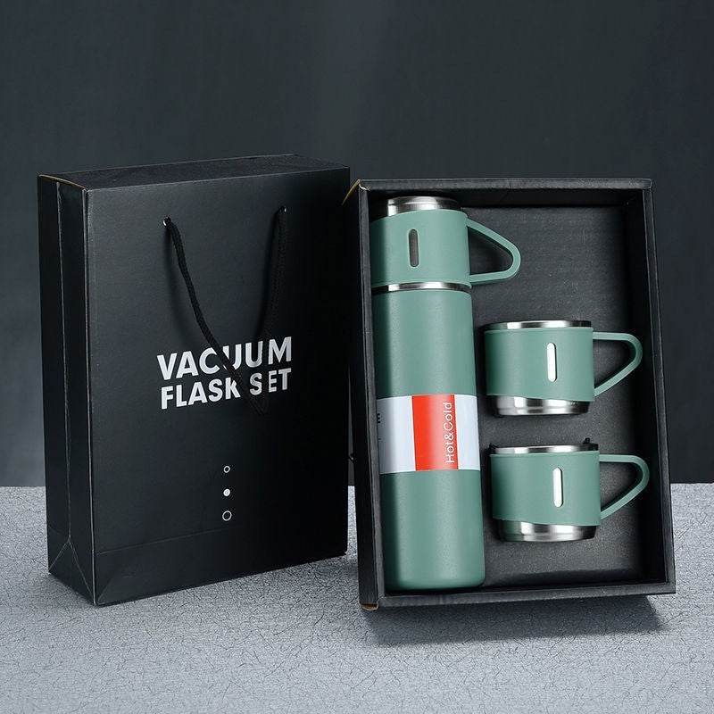 A cup of three-lid thermos cup portable fashion gift box set stainless steel cup eprolo