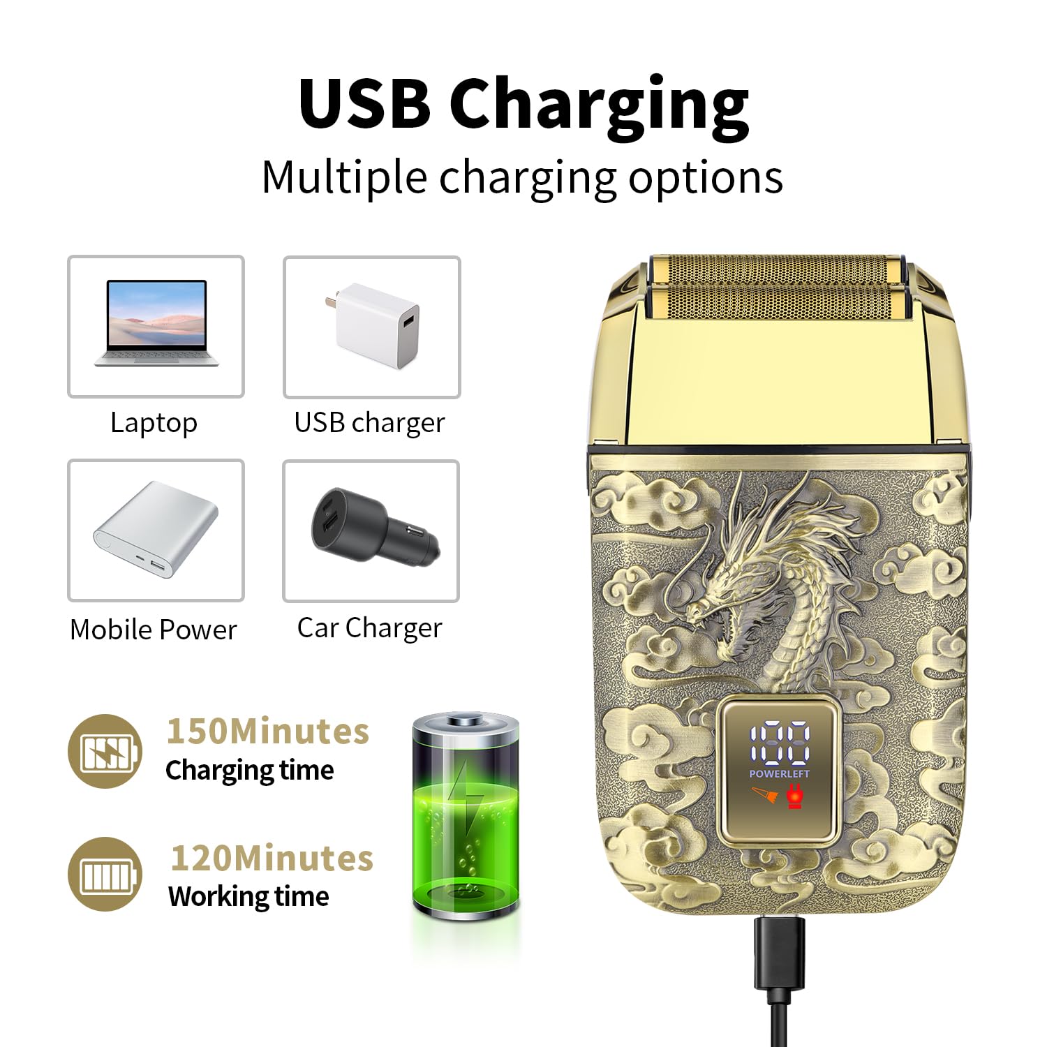 Electric Shaver – Precision Foil & LED Display