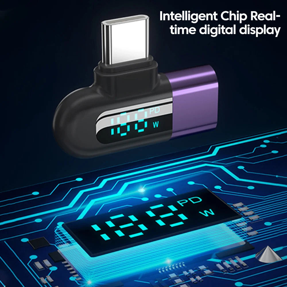 TG adapter 6A intelligent digital display supports 120W fast charging data cable, USB 2.0 port, Type-C adapter eprolo