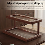 2-Tier Bamboo Spice & Cosmetic Organizer with Acrylic Base, Countertop Storage for Small Spaces eprolo