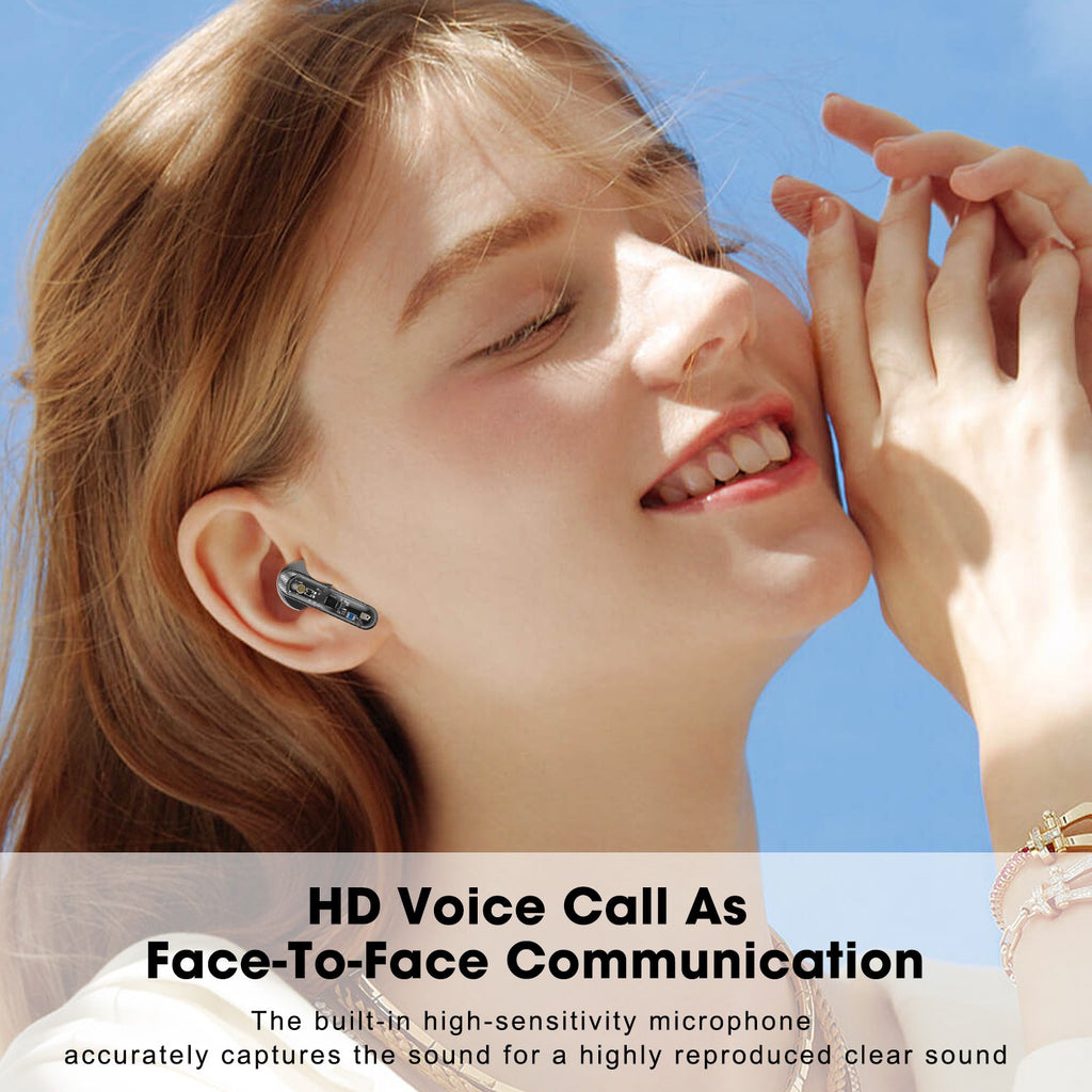 AKZ-S26 Wireless Sports Earphones Mini Transparent Shell Bluetooth Earphones TWS Lightweight Running Tpye-c Heavy Bass eprolo