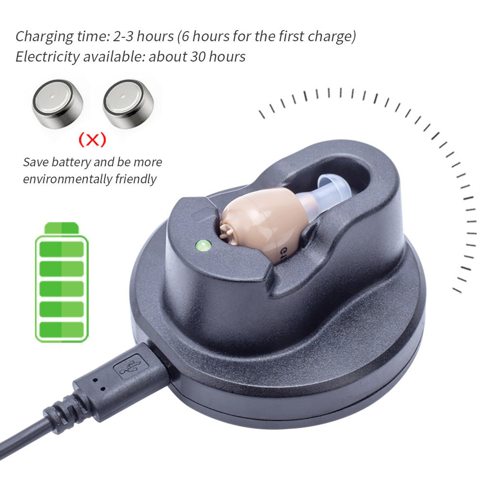 1pcs Sound Amplifier G-12 Hearing Aid Headphone Charging In-Ear USB Cradle Charging Hearing Aid