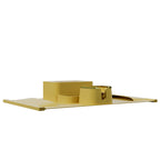 Yellow silicone sofa armrest cup holder with irregular modern design, ideal for holding beverages and organizing essentials on couches.