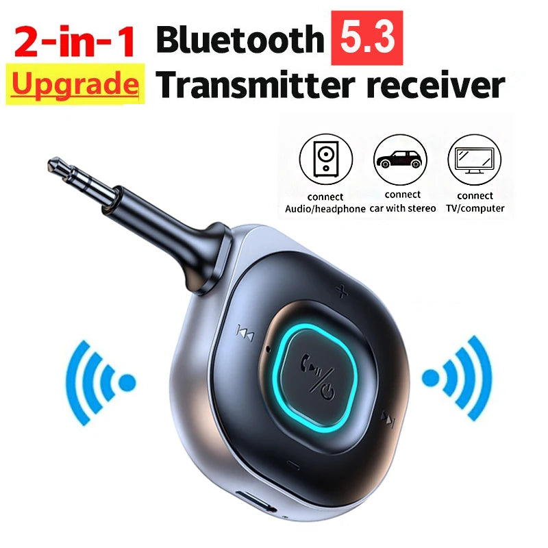 Bluetooth 5.3 receiver transmitter, car mounted AUX 2-in-1 audio box, TV, wireless headphones, audio eprolo