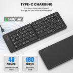 Ultra slim folding portable charging dual-mode Bluetooth keyboard with one click connection eprolo