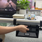New punch-free under-desk drawer, hidden single-layer shelf, and metal lockable storage basket for office desks. eprolo